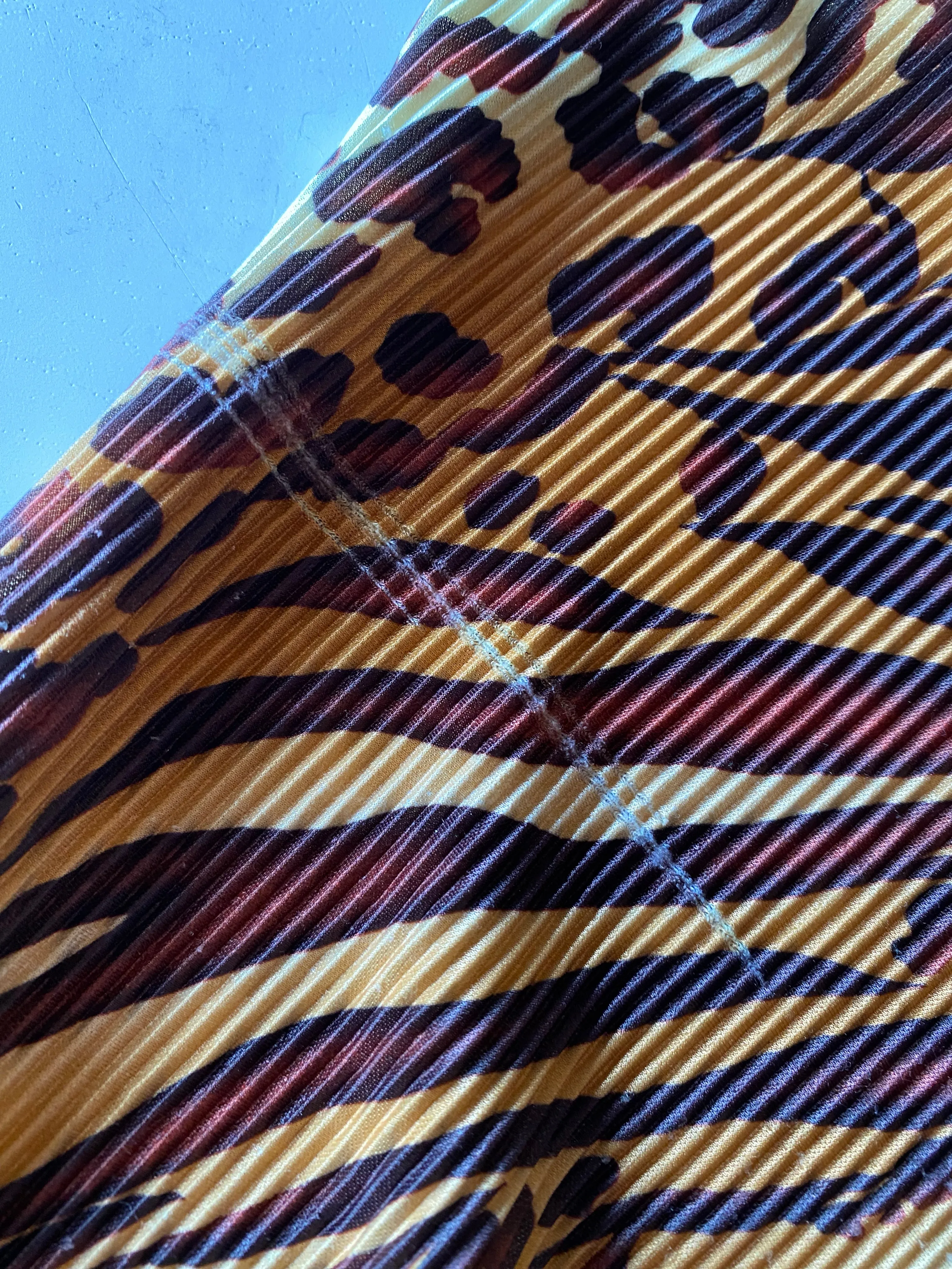 1990s Plisse Animal Print Dress, sz. XL