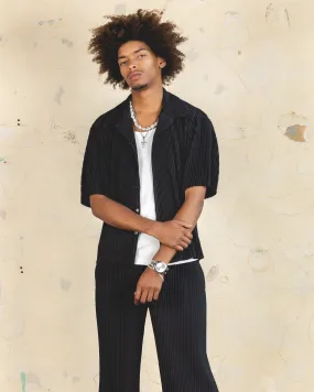 Black Plisse Button-Up Shirt - 404 Harbour - Shop Now!