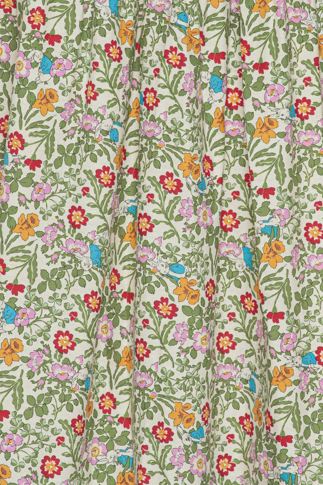 AbbiIC Lang Kjole - Grøn Blomsterprint