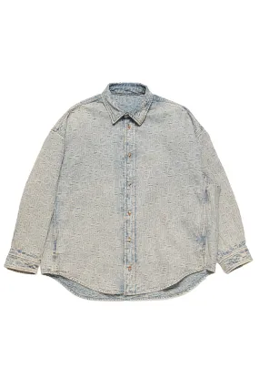 Acne Studios Monogram Denim Overshirt 'Blue/Biege'
