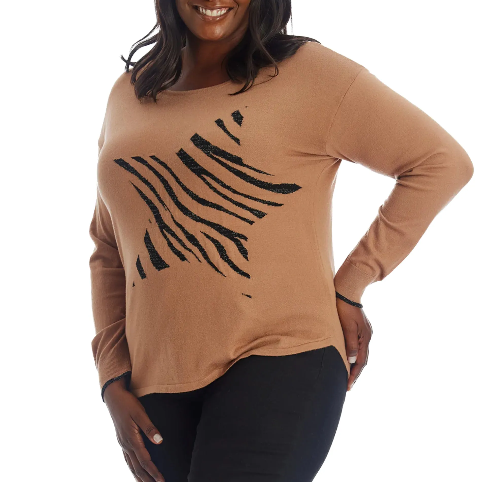 Adyson Parker Women's Plus Cozy Soft Knit Star Pullover Sweater