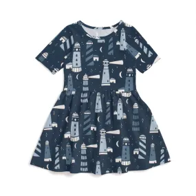 Alberta Dress - Lighthouses Night Sky
