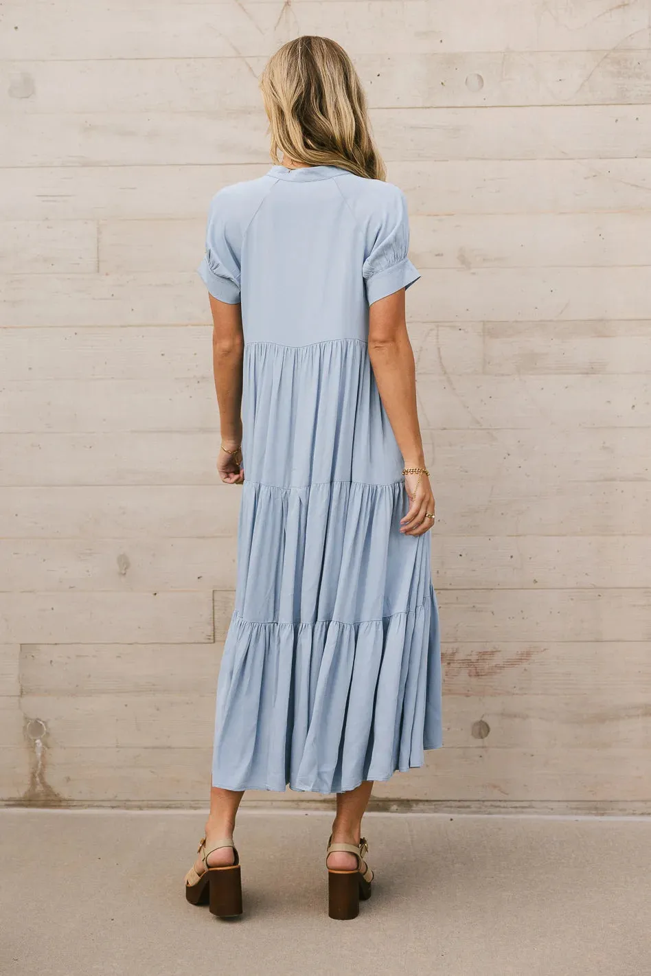 Amanda Tiered Dress in Blue
