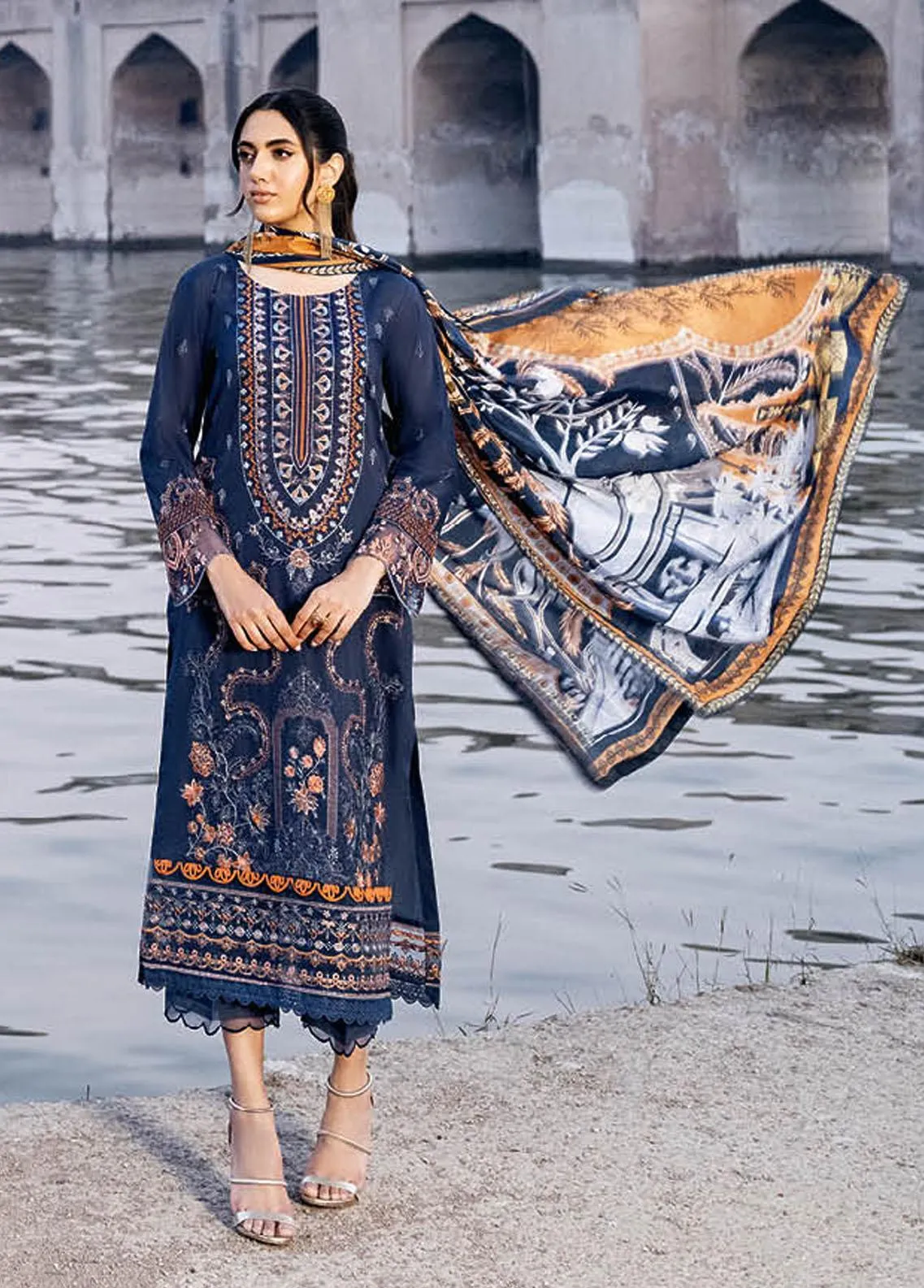 Andaaz By Ramsha Embroidered Lawn Unstitched 3 Piece Suit - 06