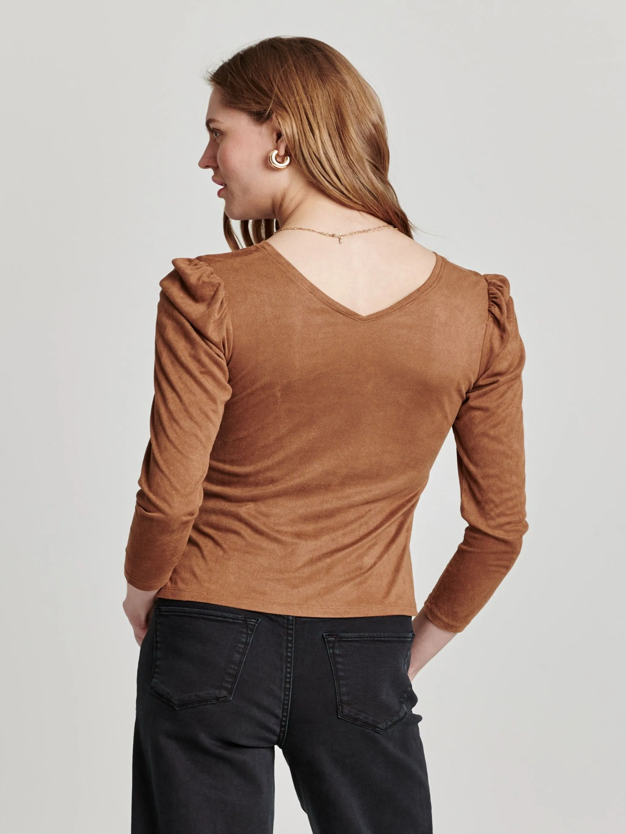 Another Love Shay Suede Top - Toffee