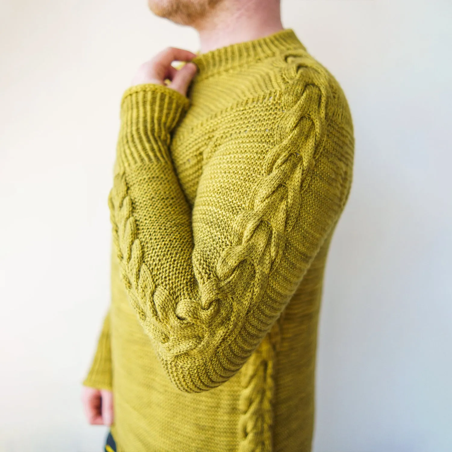 ANTLER SLEEVE SWEATER - TOBACCO