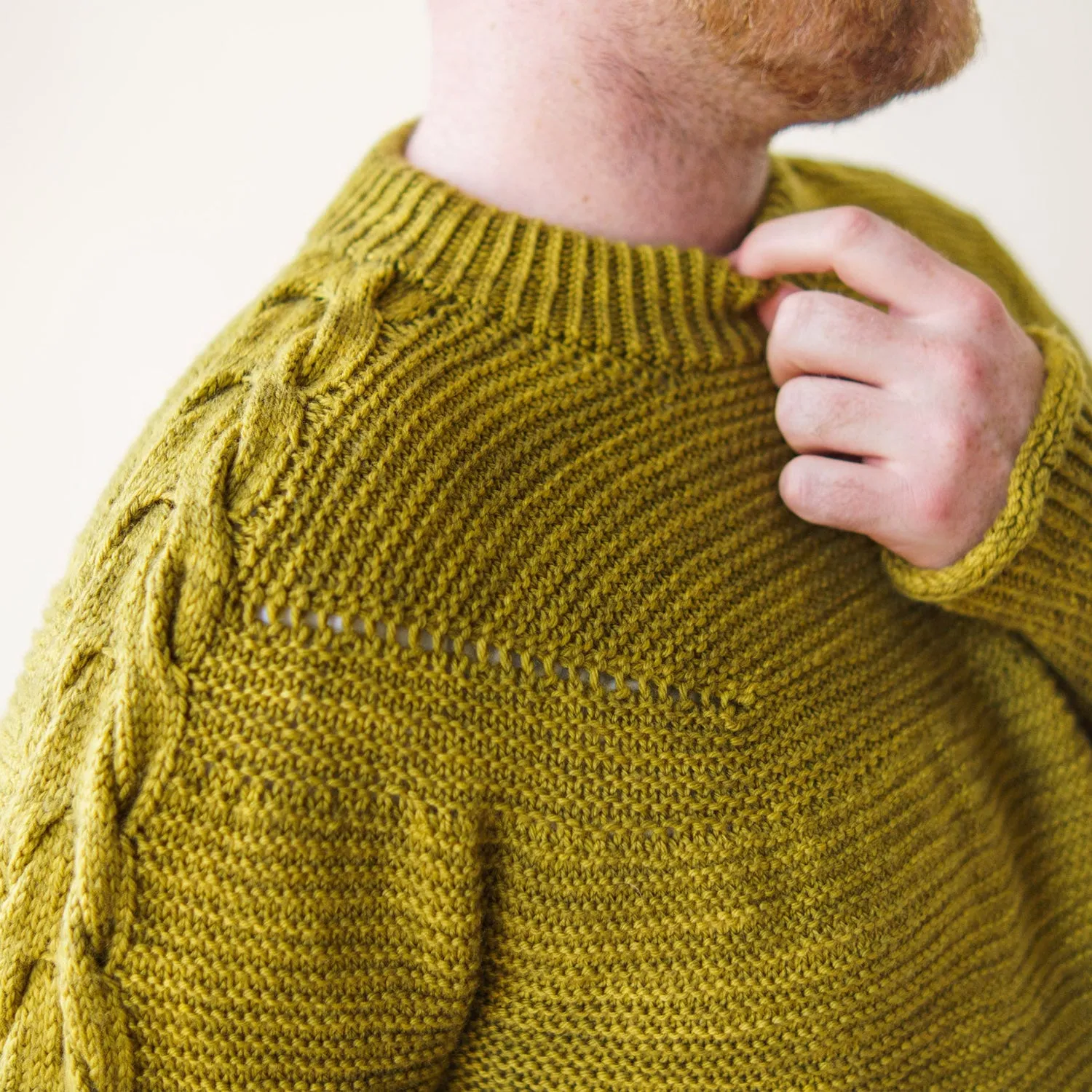 ANTLER SLEEVE SWEATER - TOBACCO