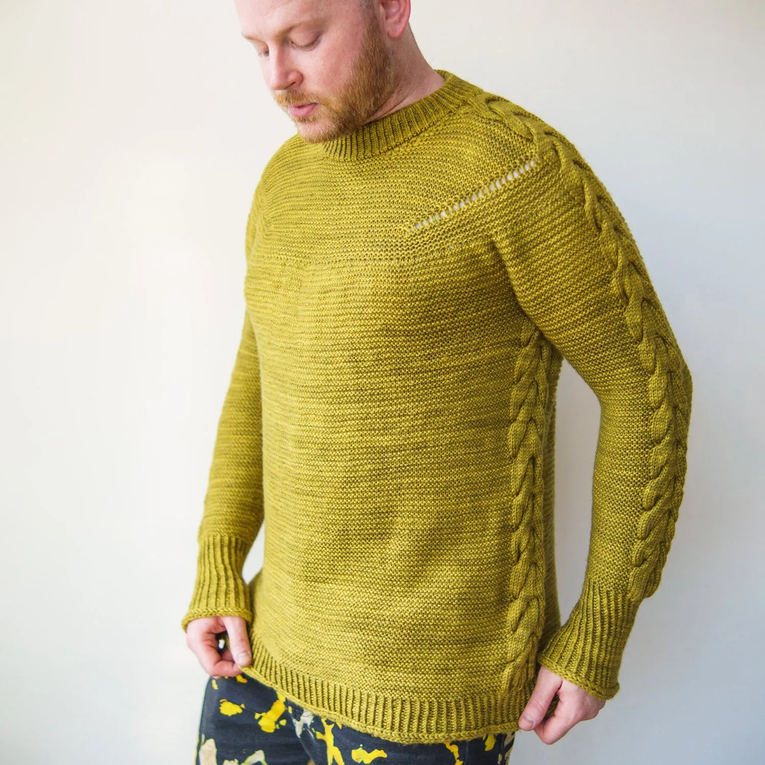 ANTLER SLEEVE SWEATER - TOBACCO