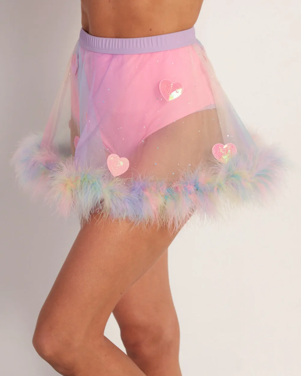 Ari x iHeartRaves Love's A Mesh Pastel Rainbow Skirt
