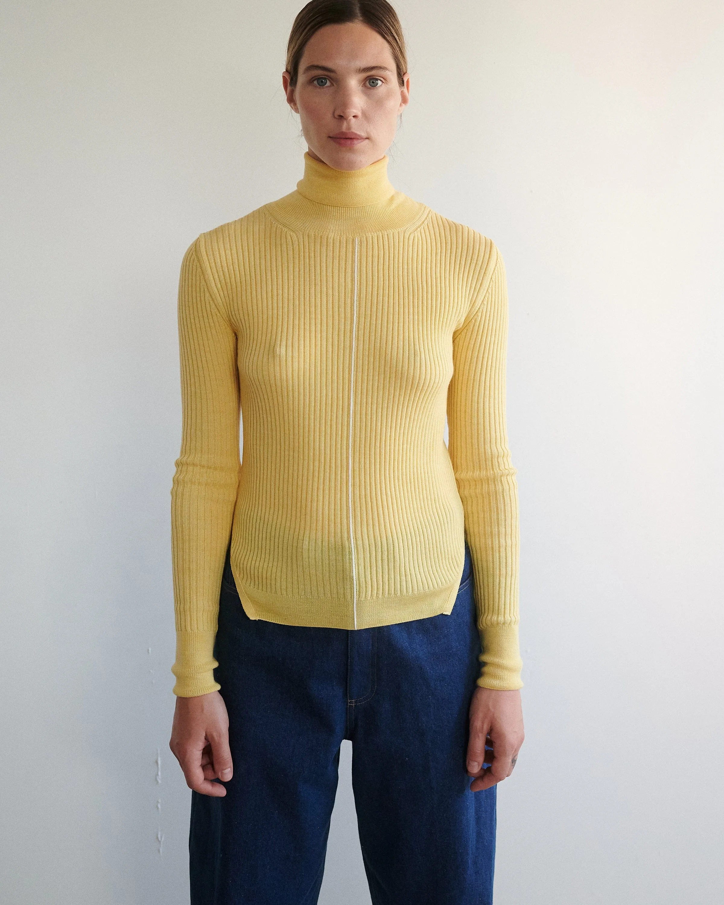 Austėja: Honey Yellow Merino Wool Turtleneck