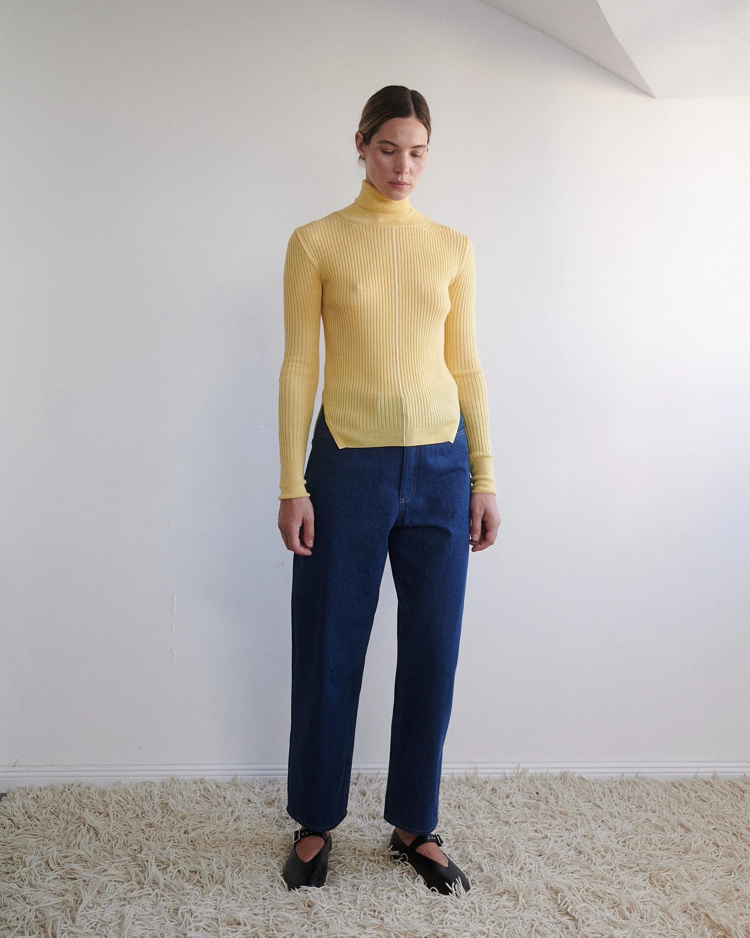 Austėja: Honey Yellow Merino Wool Turtleneck