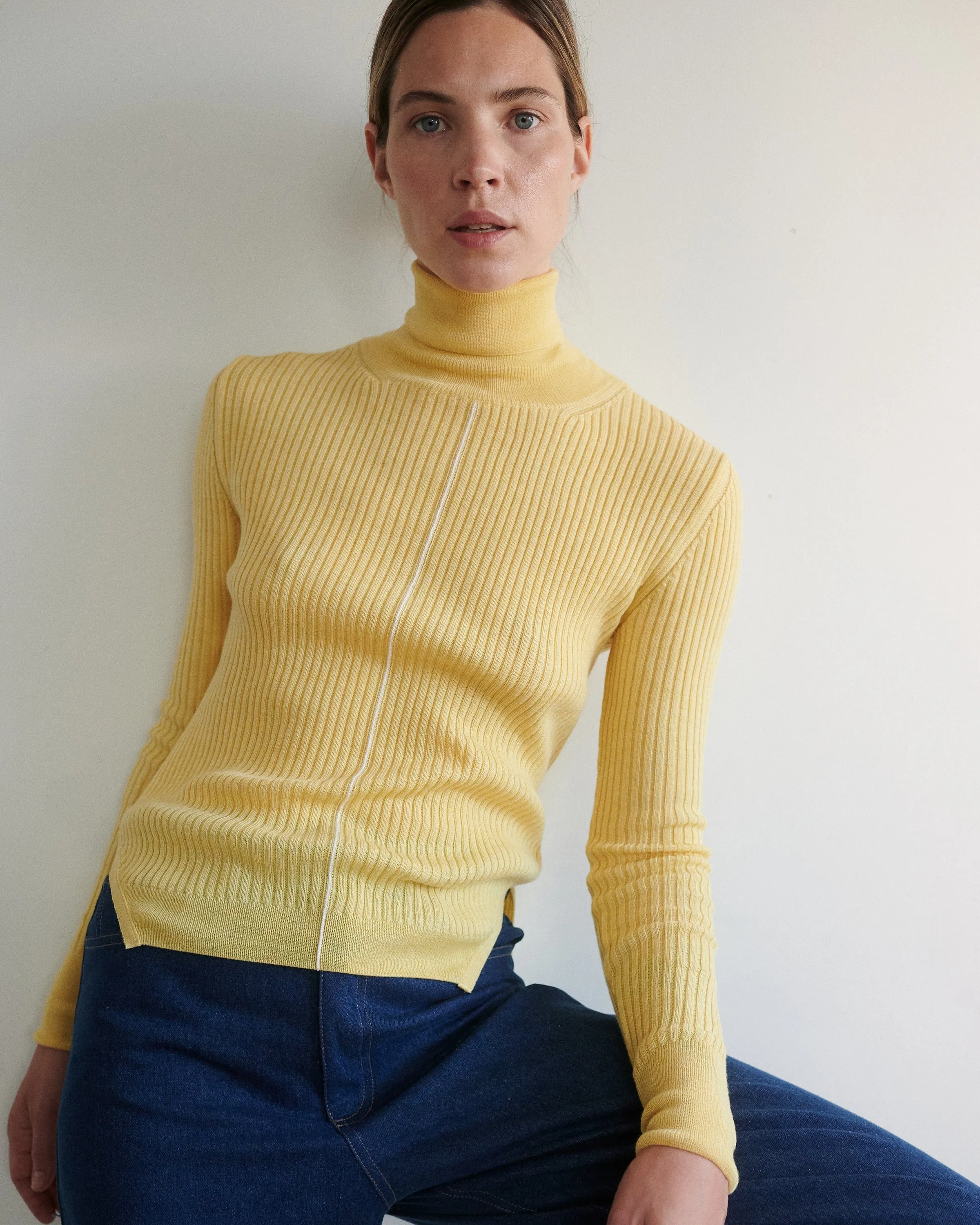 Austėja: Honey Yellow Merino Wool Turtleneck