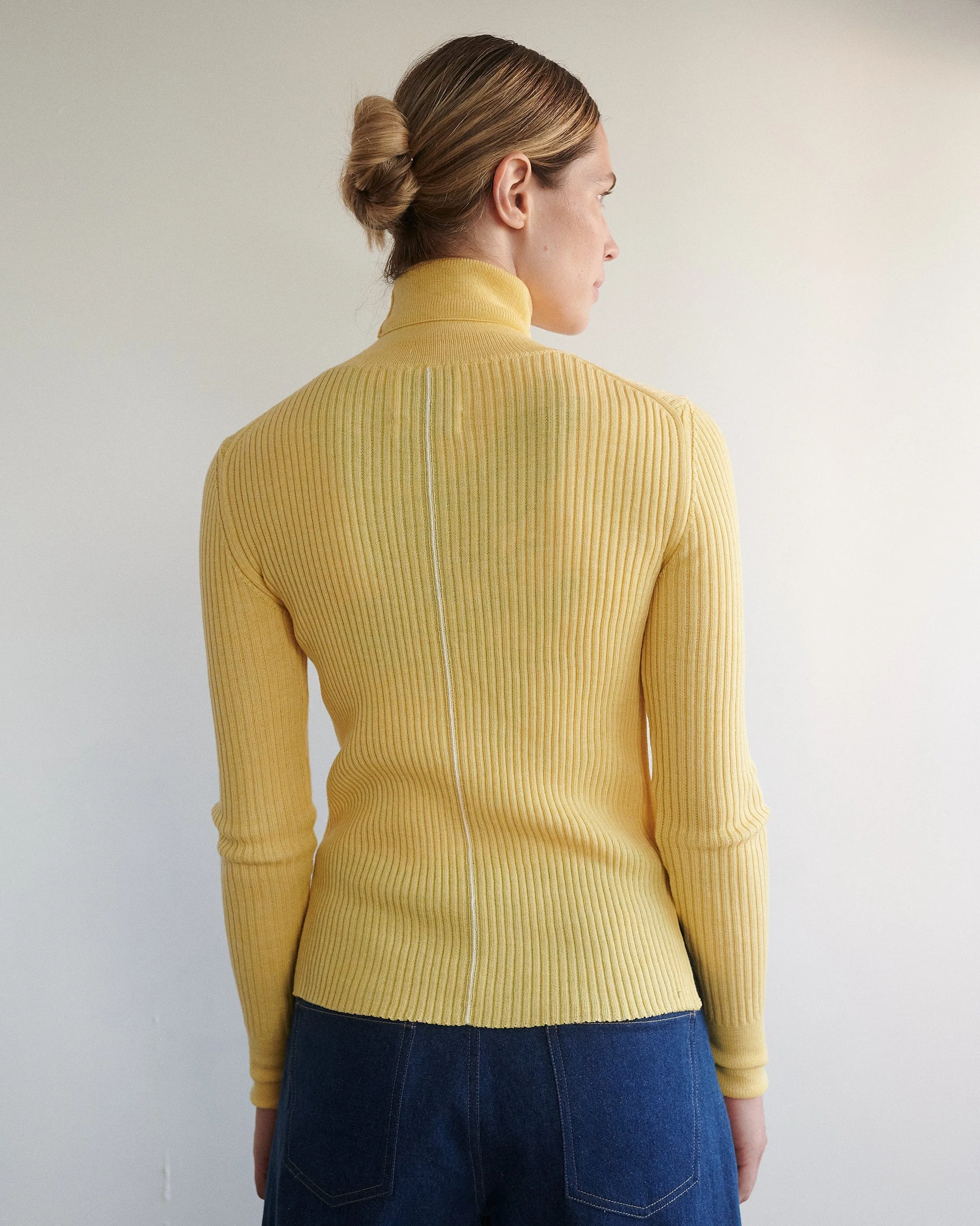 Austėja: Honey Yellow Merino Wool Turtleneck
