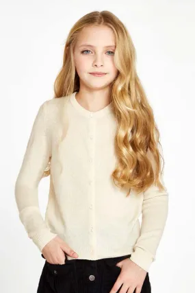 Autumn Cashmere Girls Cardigan - Ivory (Size 4/5 left)