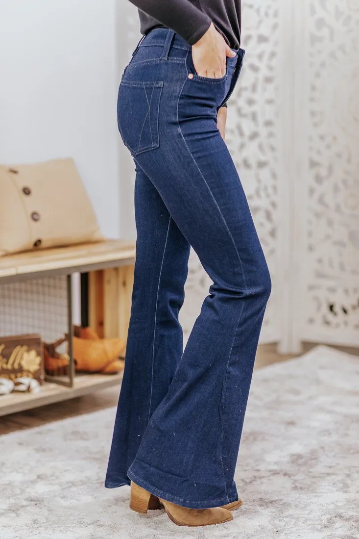 Autumn Kendall   Kylie High Rise Dark Wash Flare Jeans