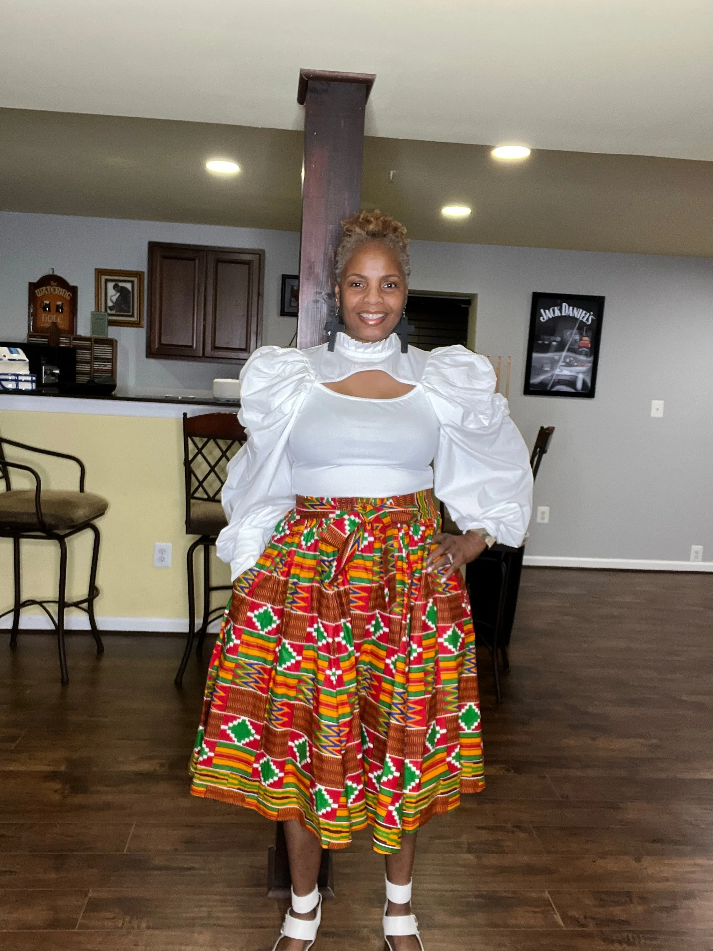 Aztec Print Midi Skirt
