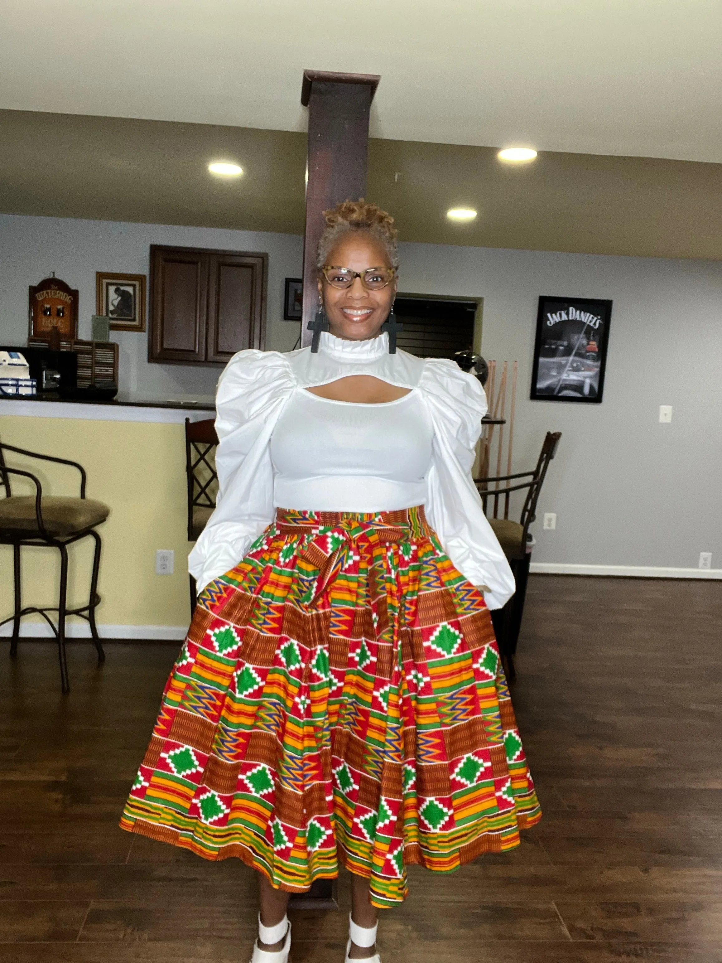 Aztec Print Midi Skirt