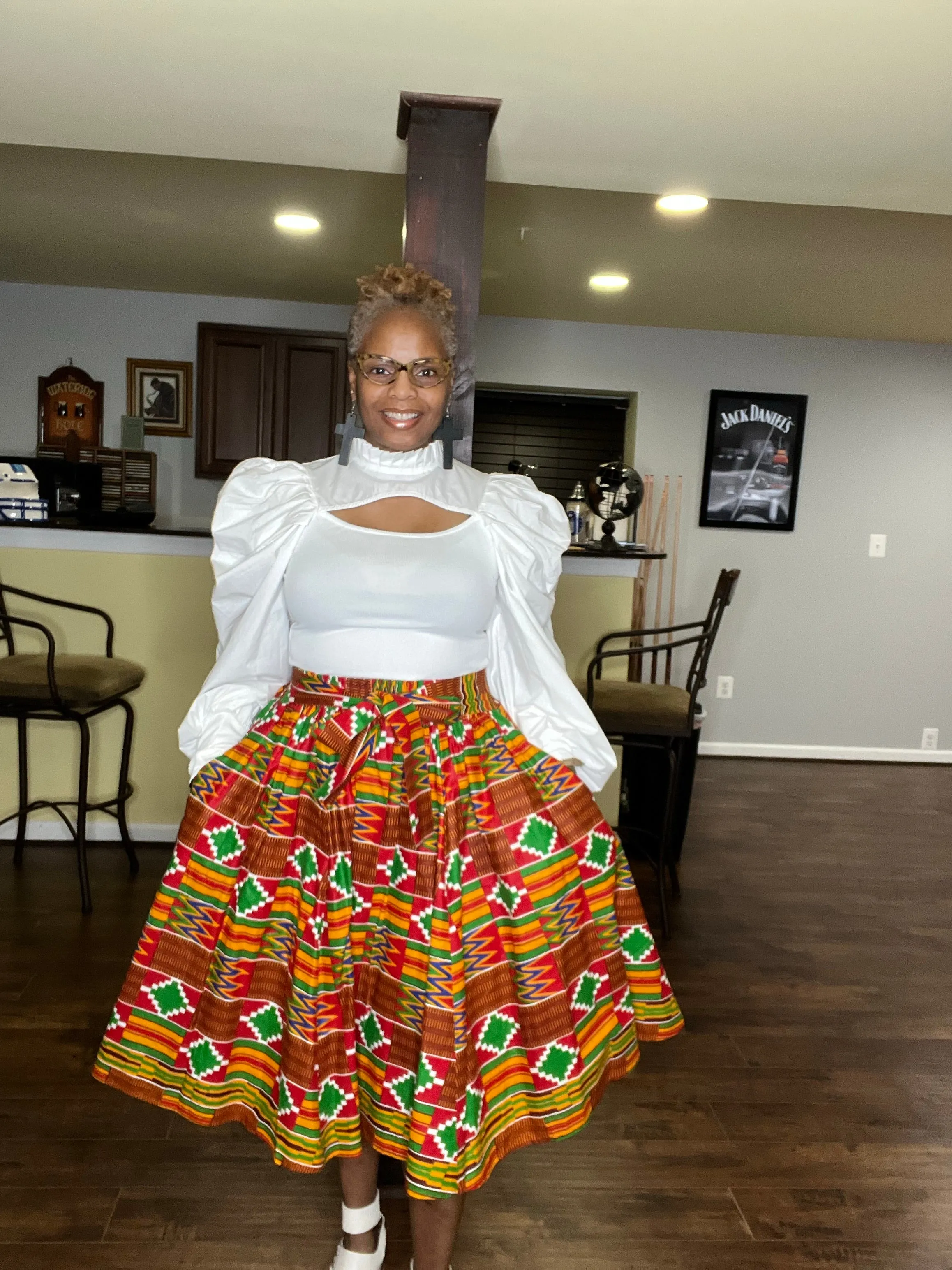 Aztec Print Midi Skirt