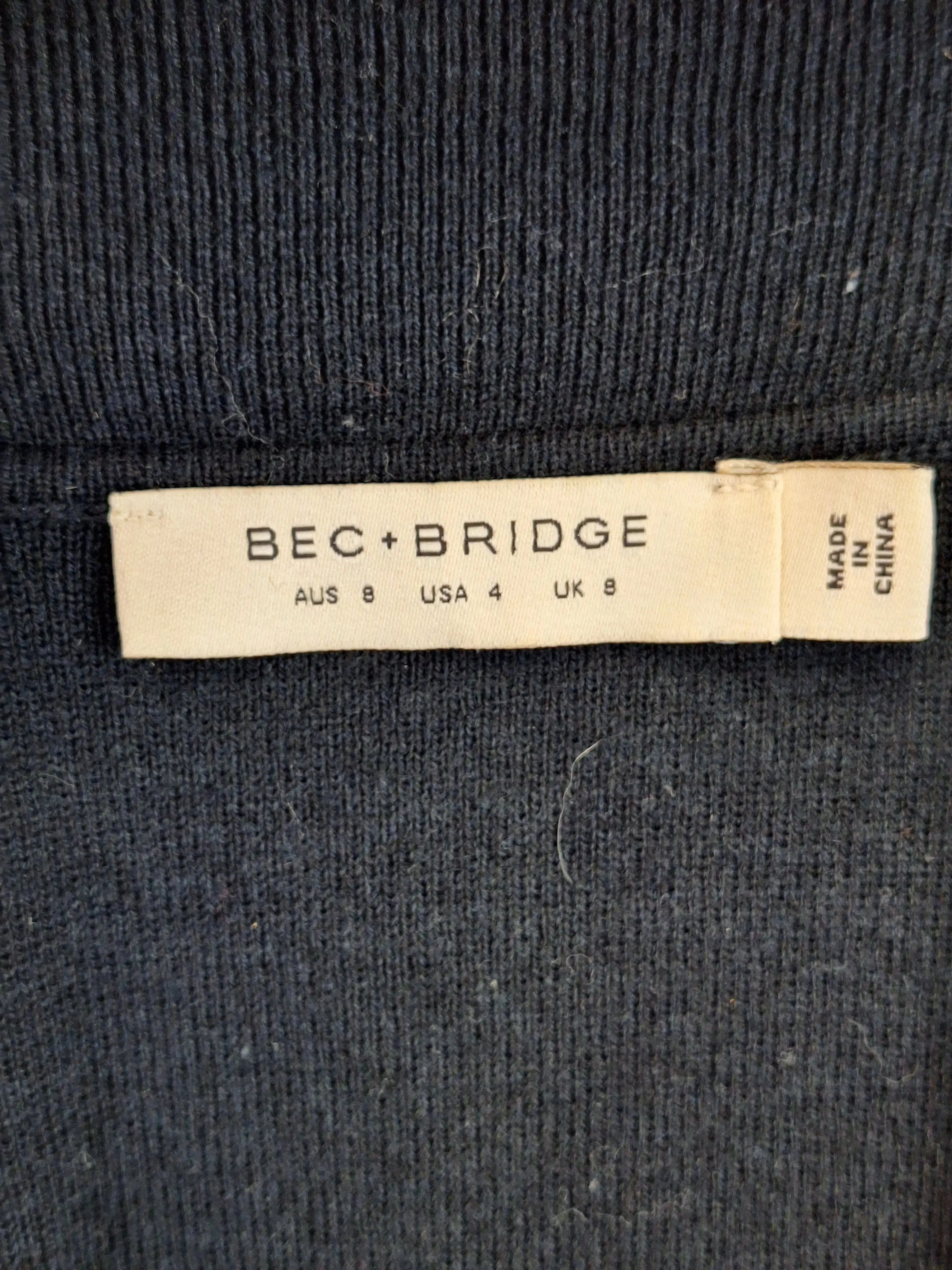 Bec & Bridge Knitted Johnny Collar Maxi Dress Size 8