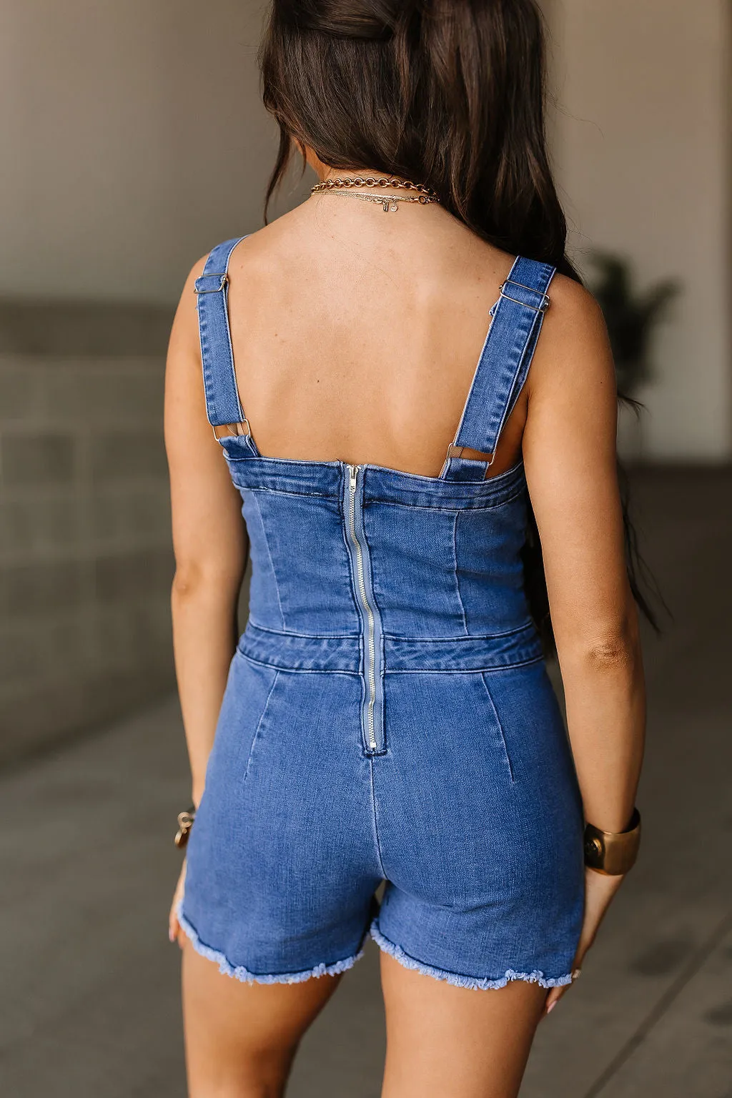 Becky Denim Romper