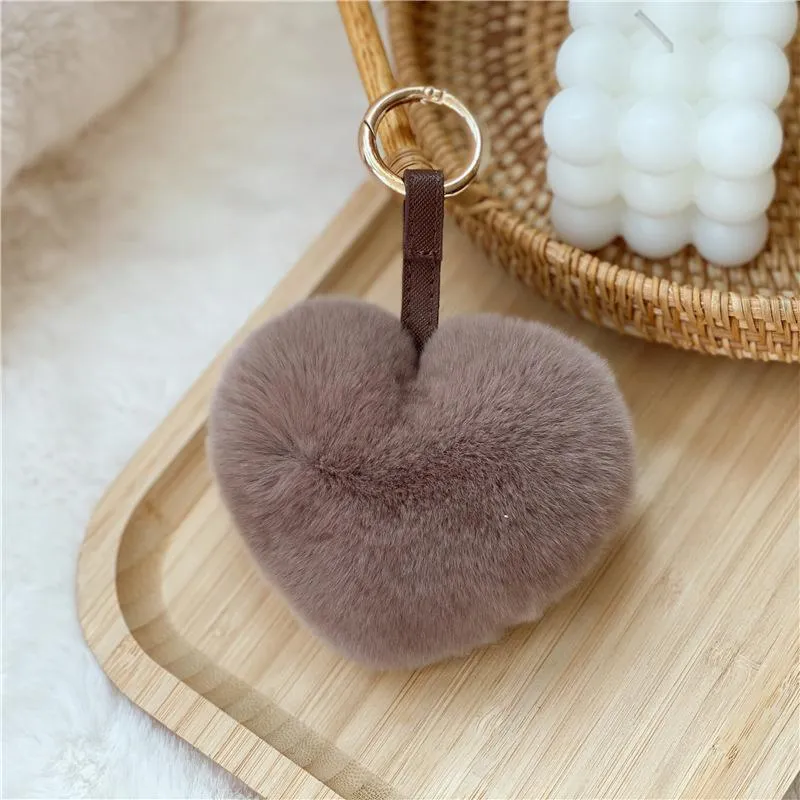 Belt Rex Rabbit Fur Love Heart-shaped Pendant