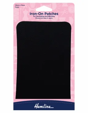 Black Cotton Twill Patches, 10 x 15cm