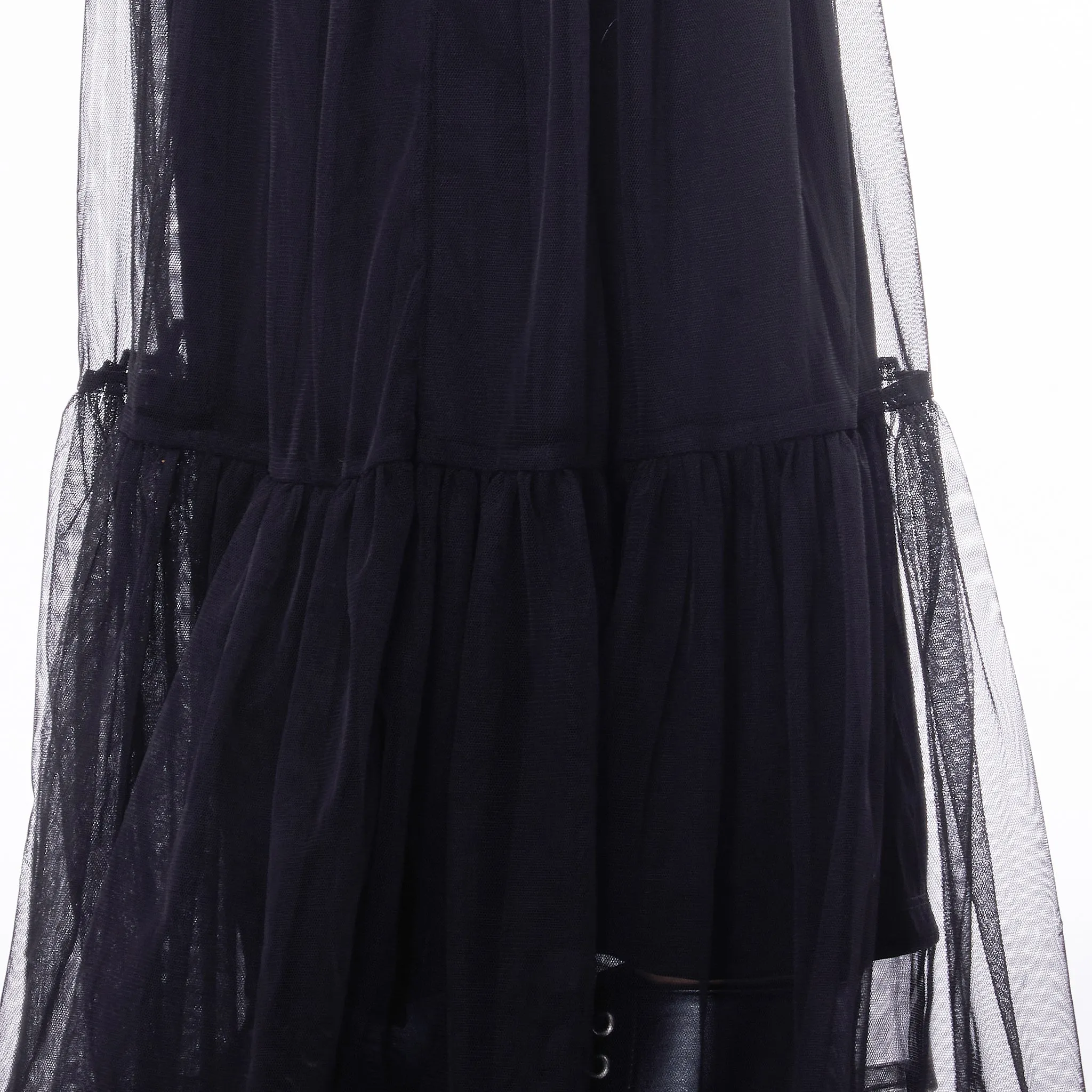 Black Mesh Top and Black Mesh Maxi Skirt