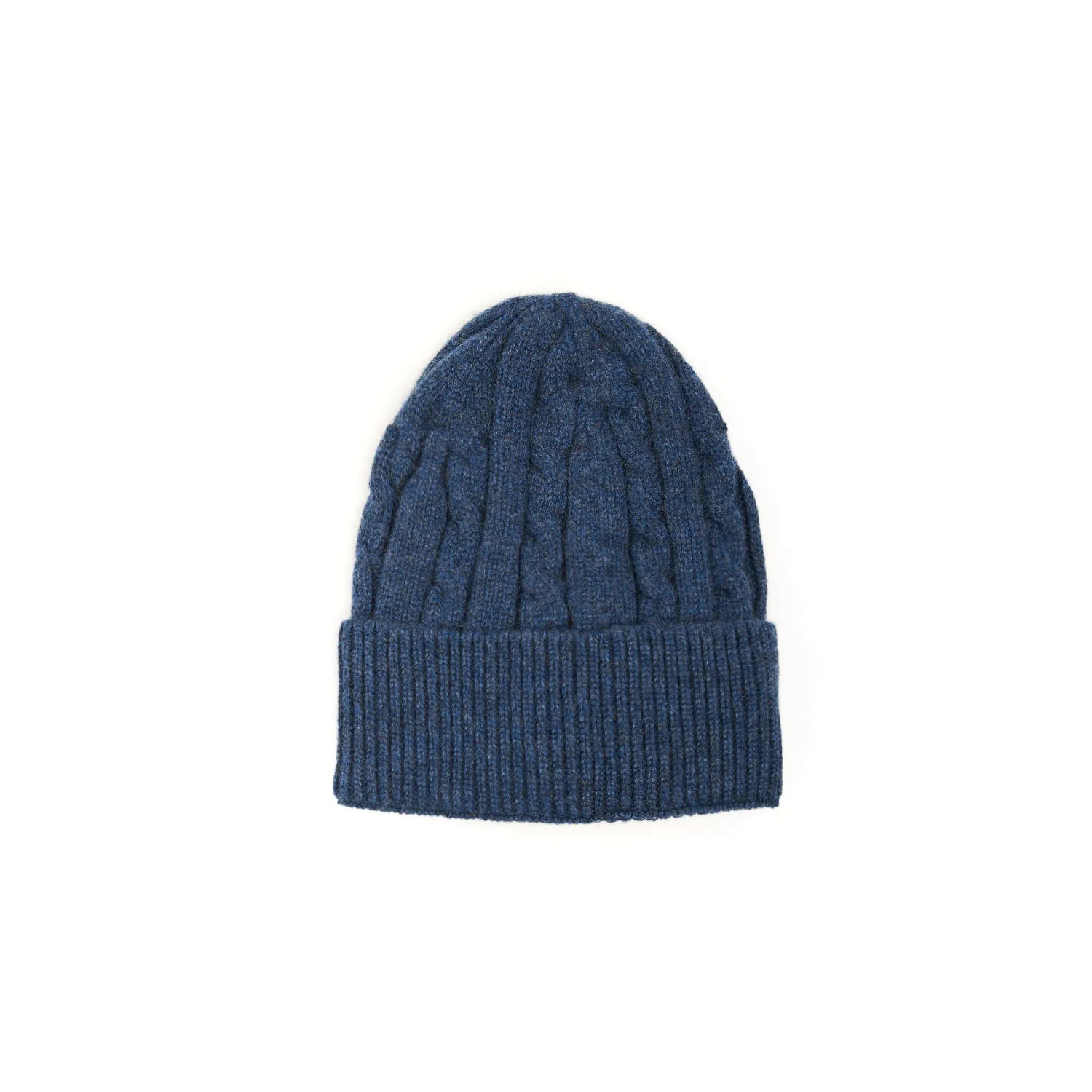 BLUE BRAIDED BEANIE