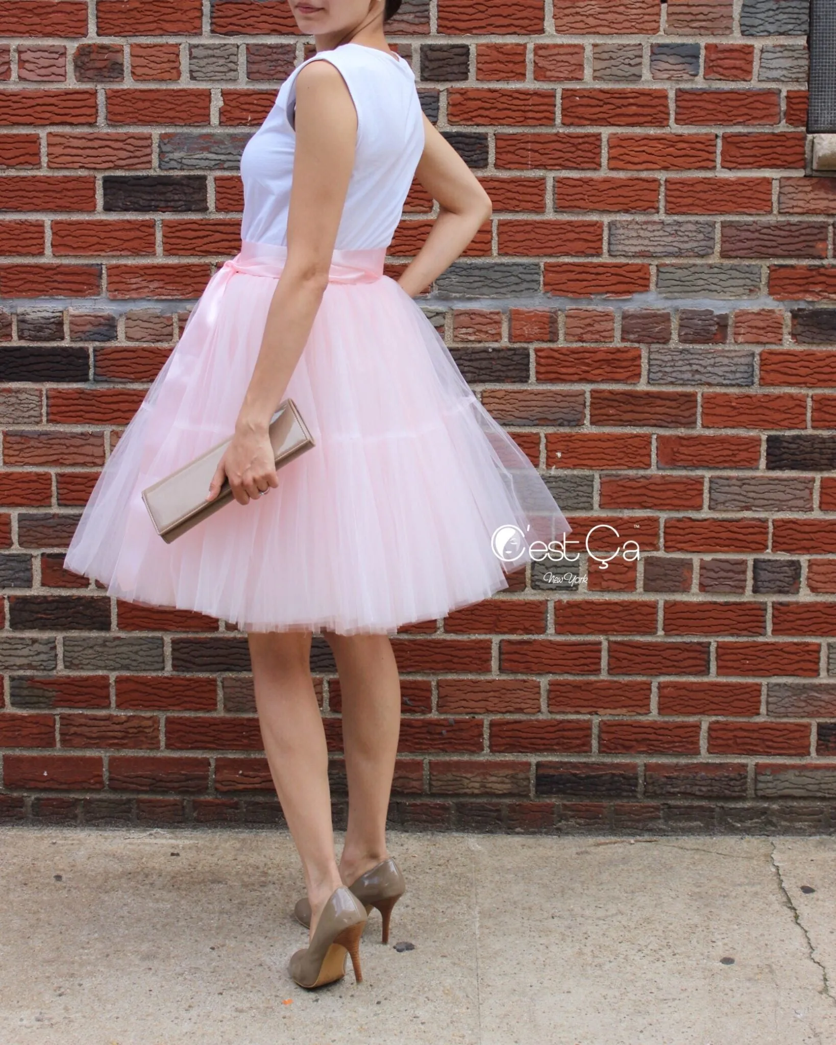 Blush Pink Tulle Skirt - Midi