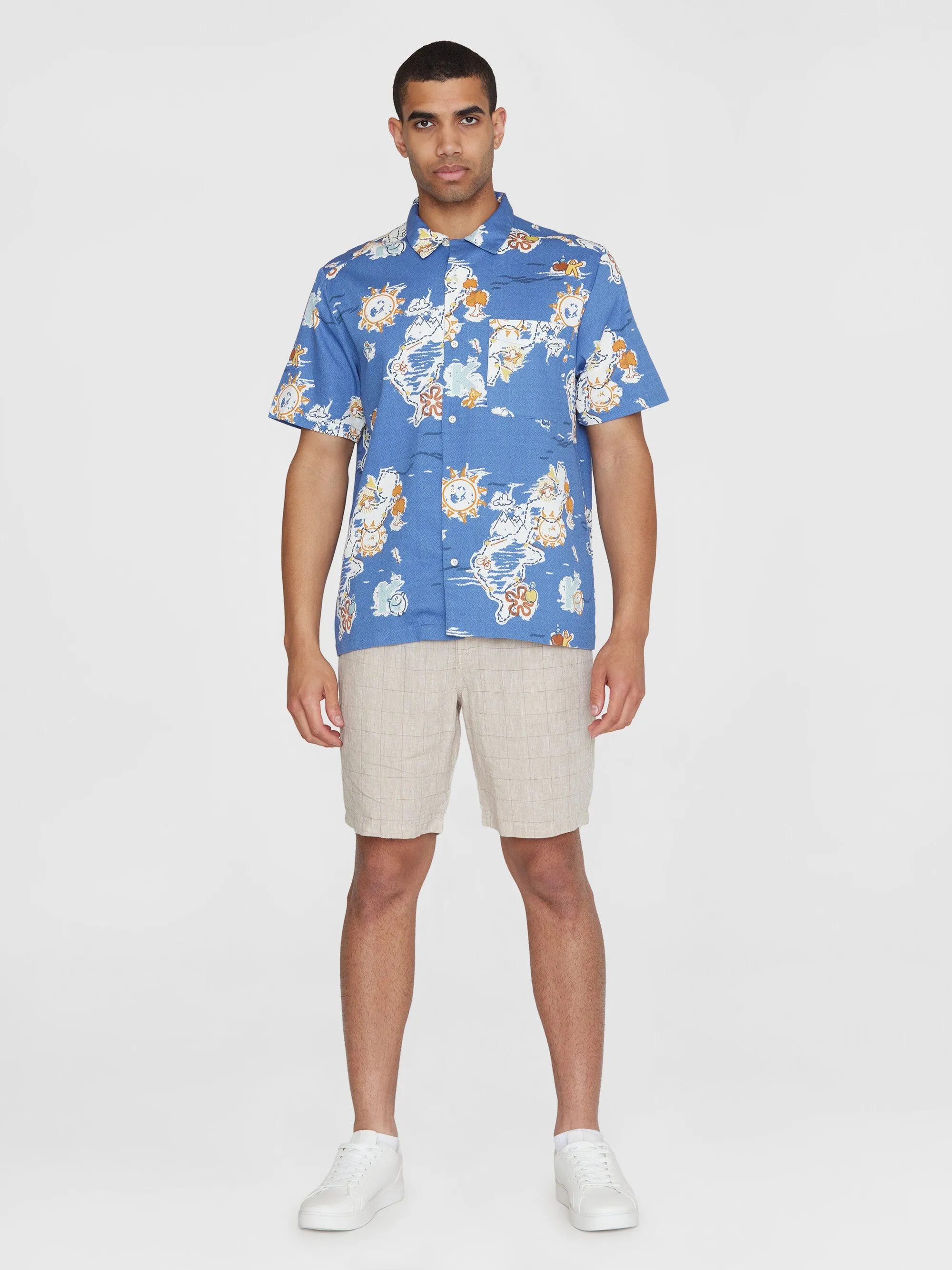 Box short sleeve AOP shirt - GOTS/Vegan - Blue
