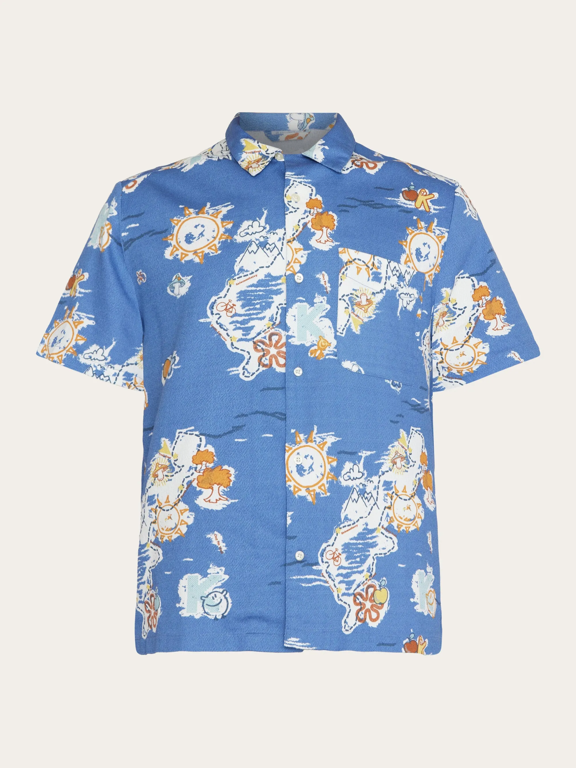 Box short sleeve AOP shirt - GOTS/Vegan - Blue