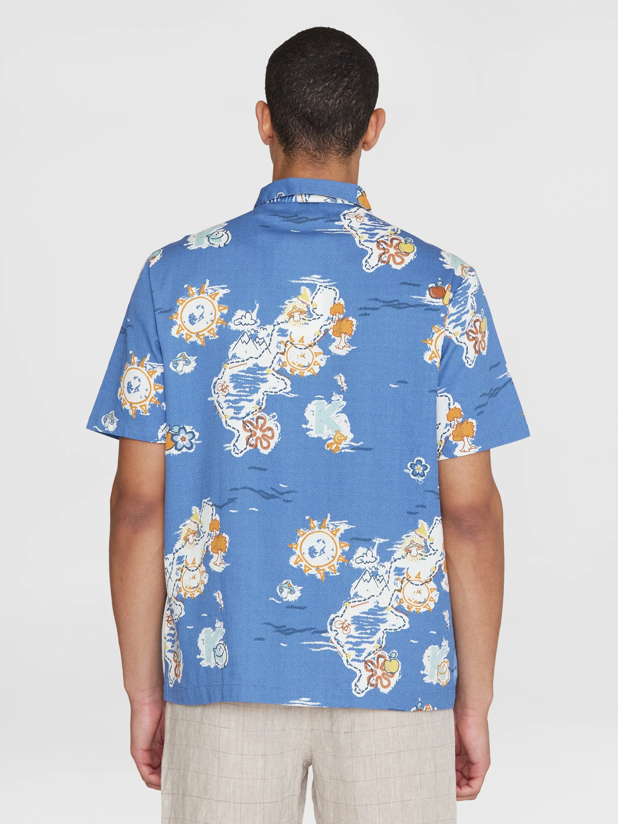 Box short sleeve AOP shirt - GOTS/Vegan - Blue