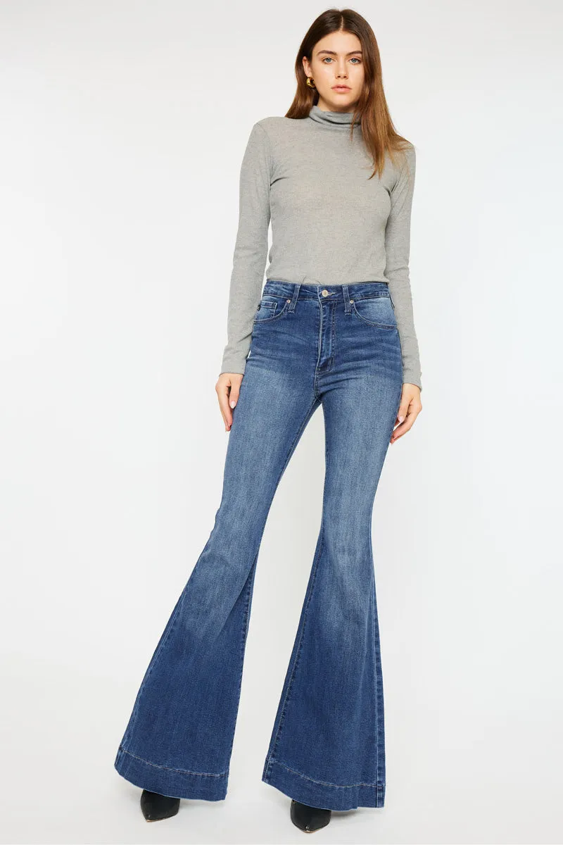 Sure! Heres an optimized title with additional descriptive modifiers:

Braelynn High Rise Super Flare Stretch Denim Jeans for Women