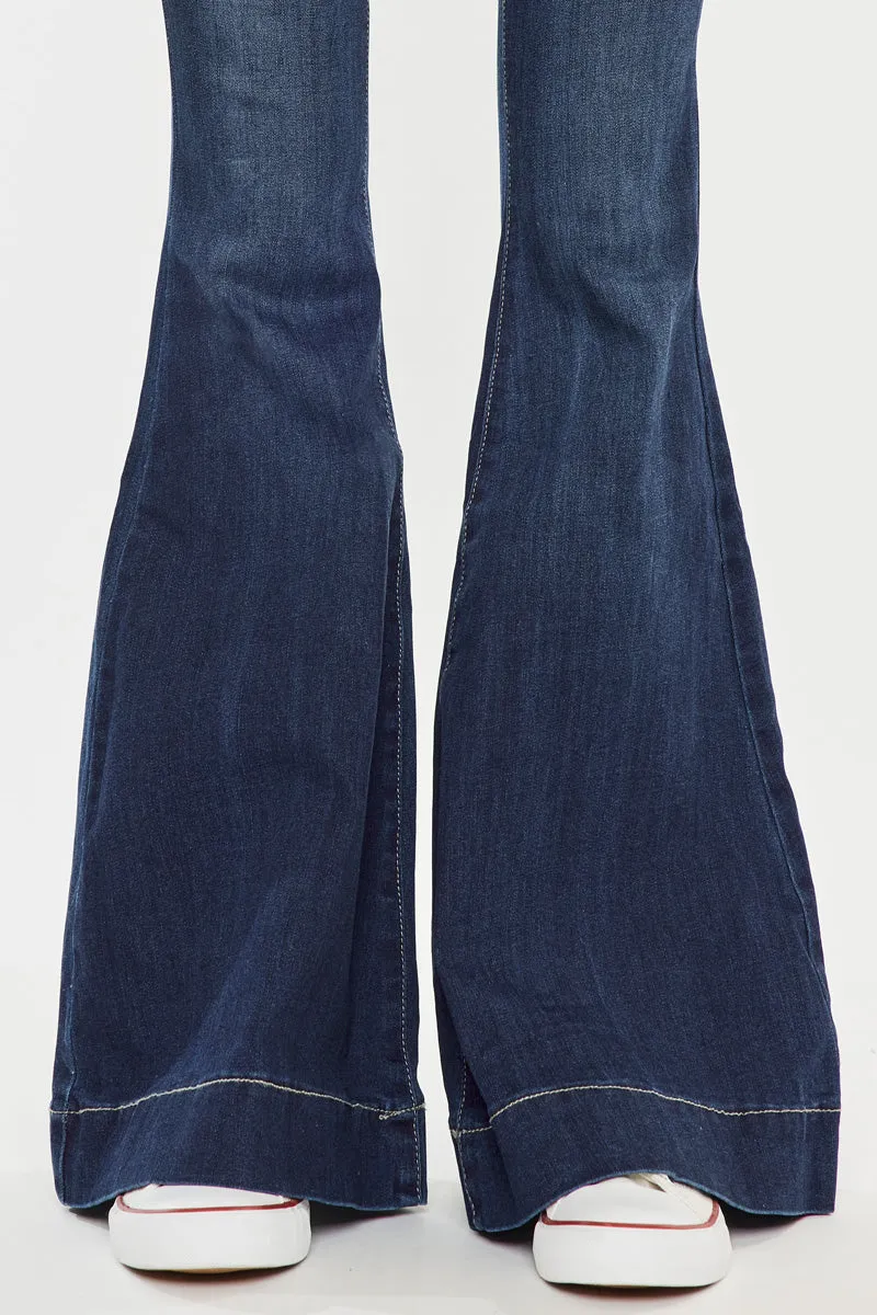 Sure! Heres an optimized title with additional descriptive modifiers:

Braelynn High Rise Super Flare Stretch Denim Jeans for Women