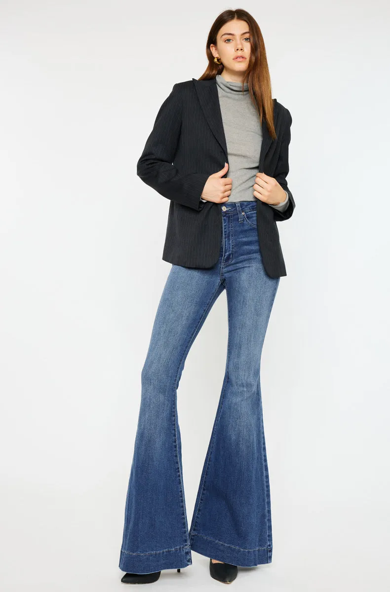 Sure! Heres an optimized title with additional descriptive modifiers:

Braelynn High Rise Super Flare Stretch Denim Jeans for Women