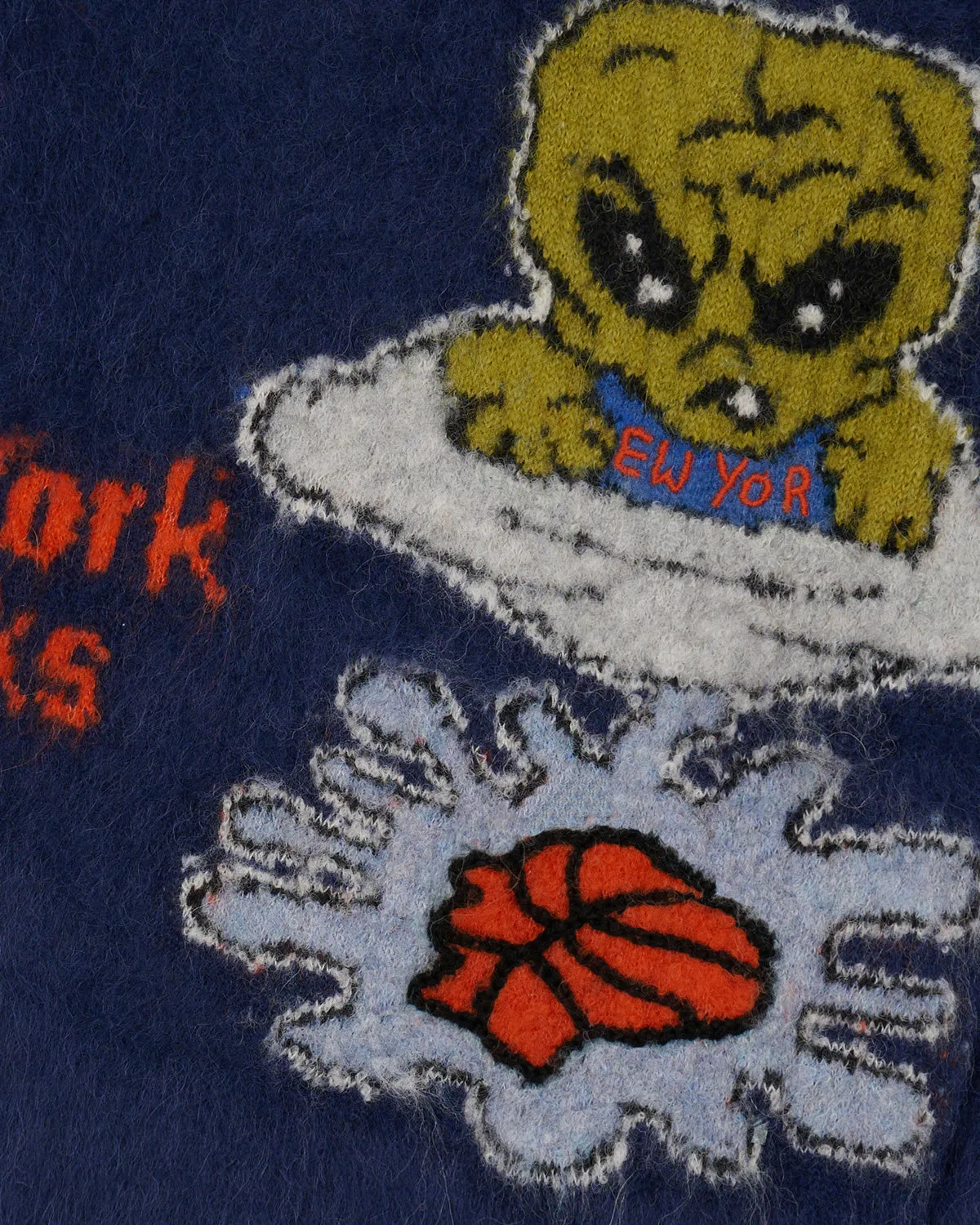 Brain Dead x NBA New York Knicks Alpaca Sweater - Navy