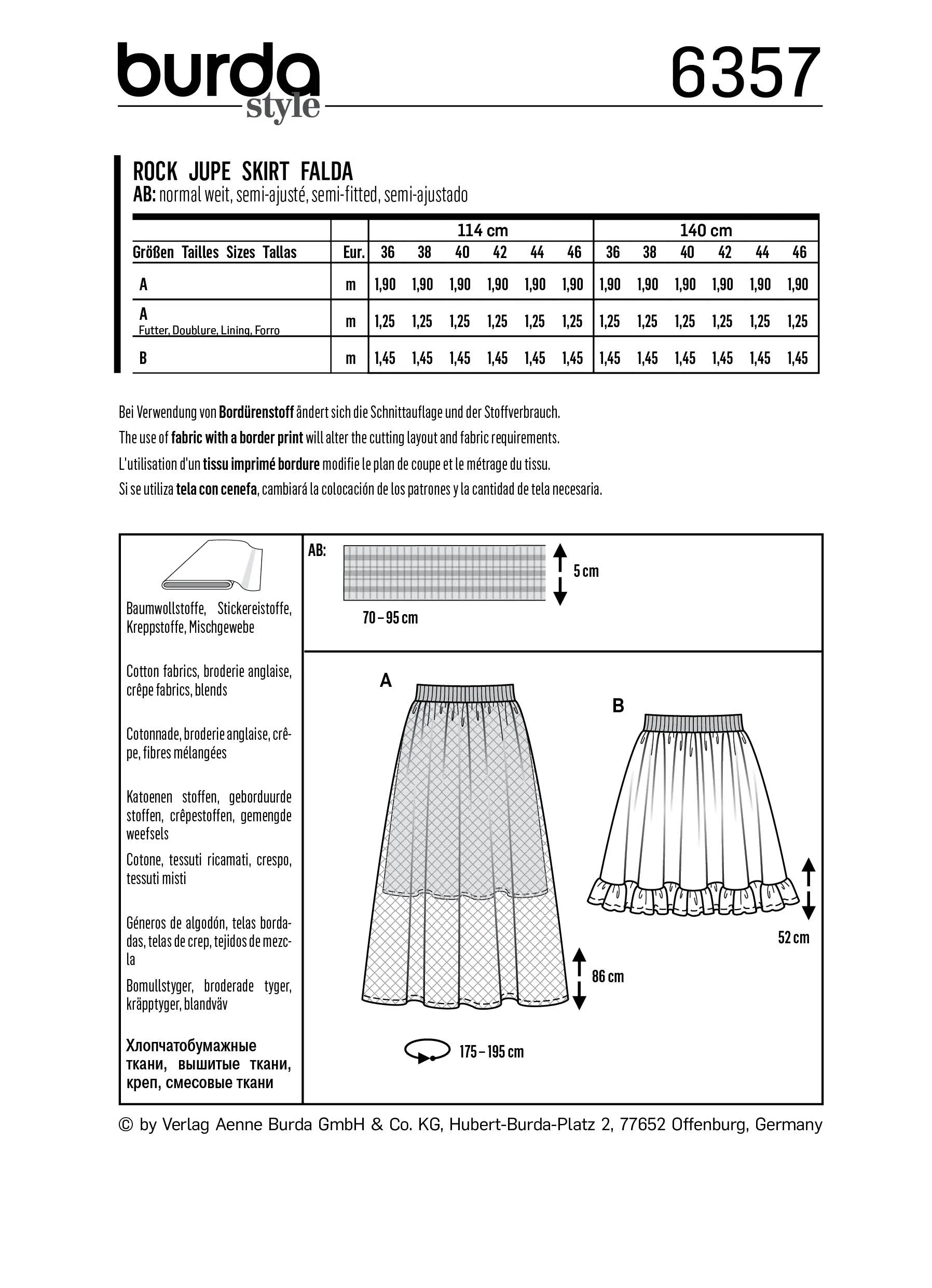 Burda Skirt 6357
