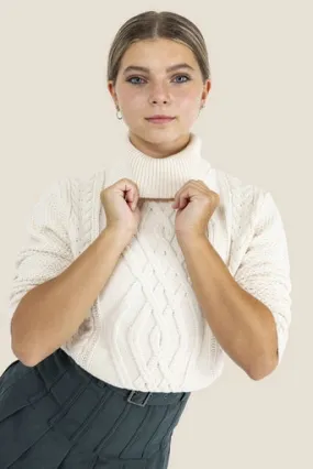 cable knit sweater - cream