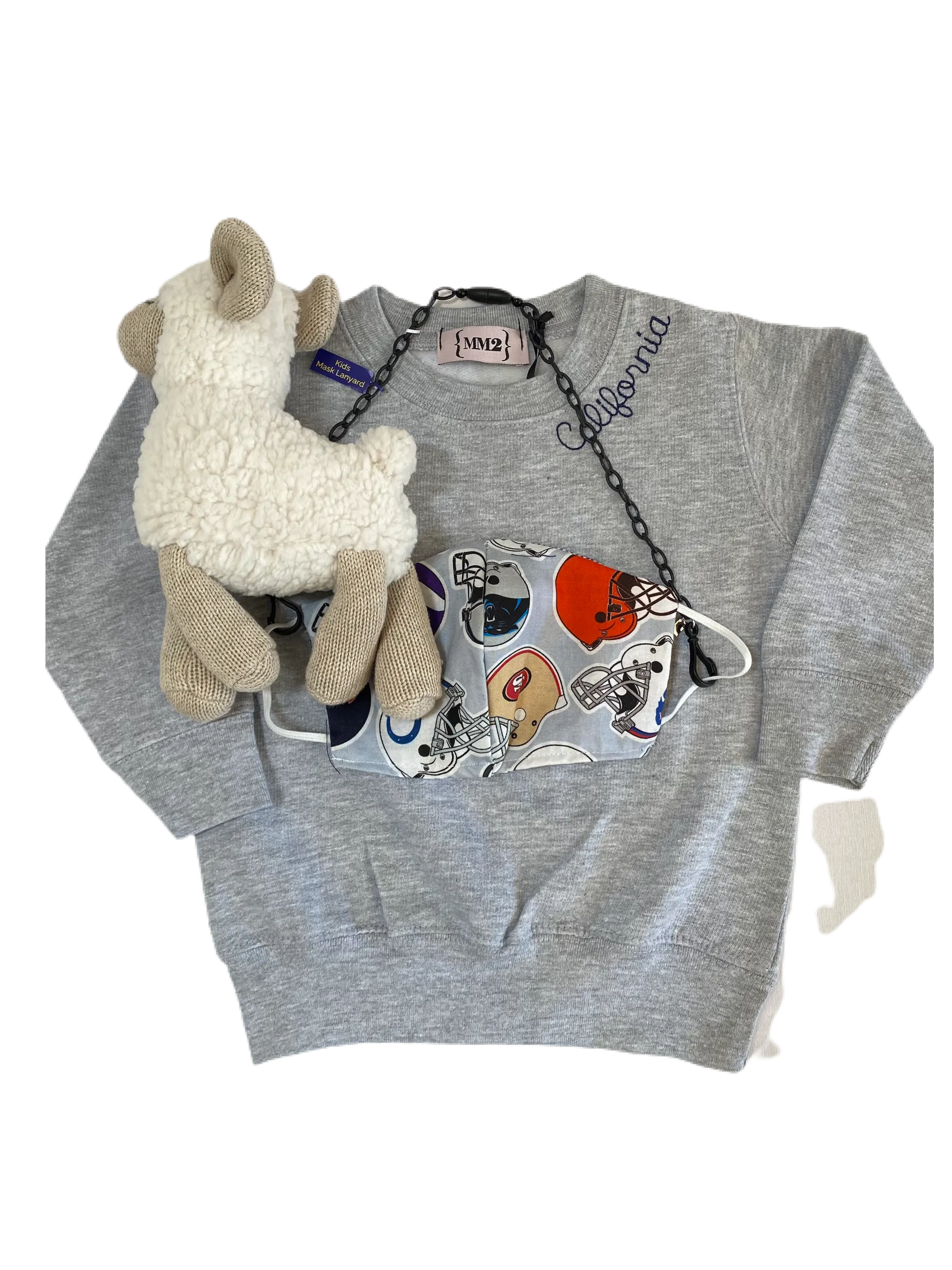 California embroidered sweatshirt-youth sizes unisex * available in sky blue, h. grey, navy, black
