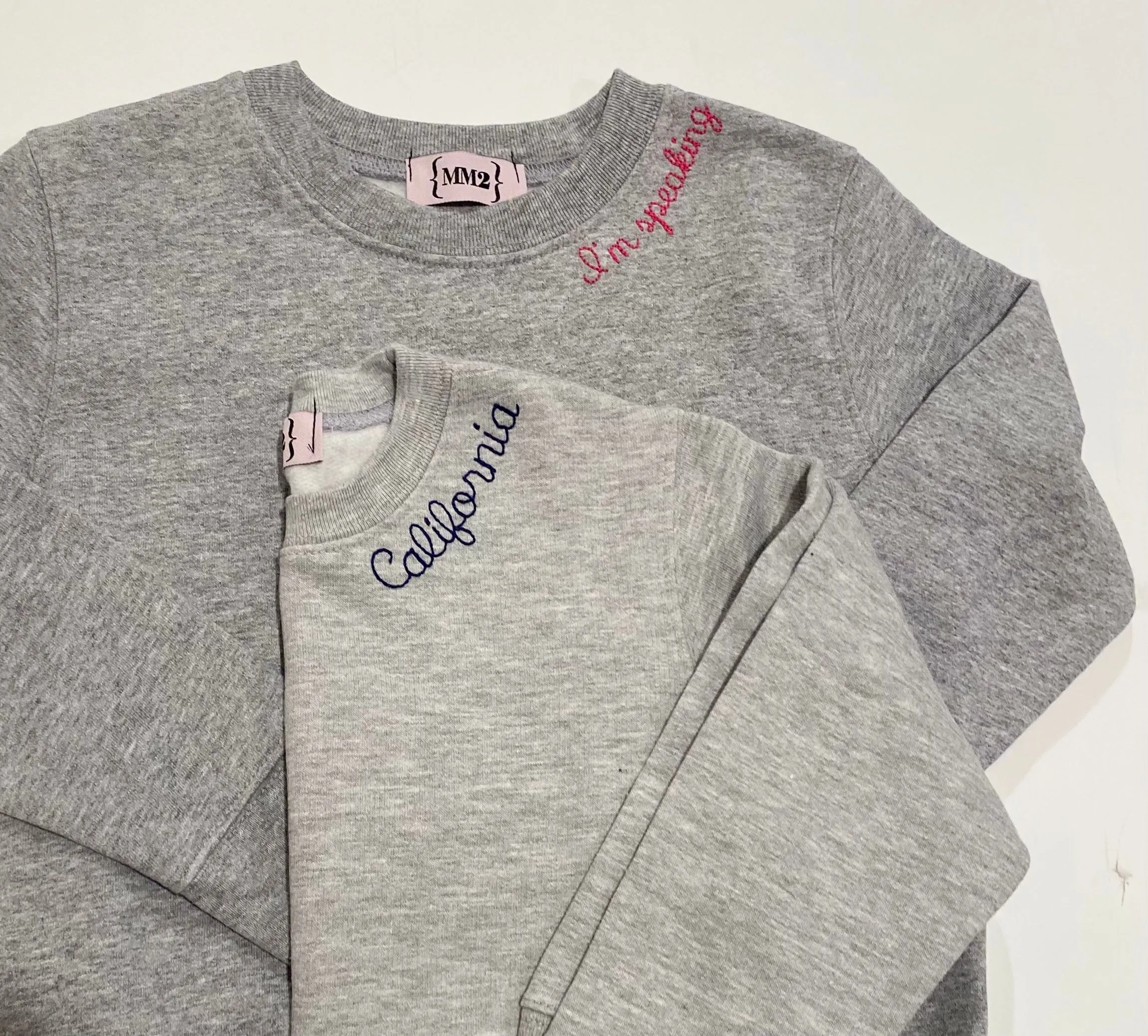 California embroidered sweatshirt-youth sizes unisex * available in sky blue, h. grey, navy, black