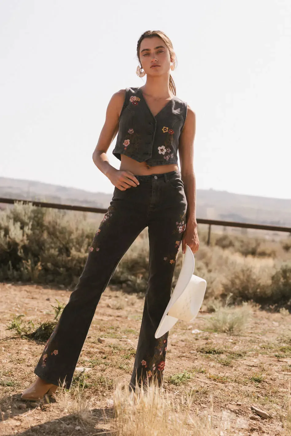 Camille Embroidered Flare Jeans