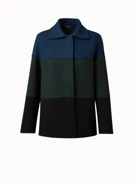Cashmere Double-Face Colorblock Oversized Jacket