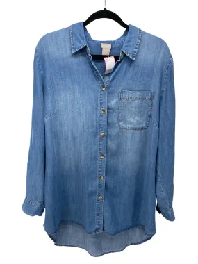 Chico's Misses Size Chico's 2 (12) Denim LS Blouse