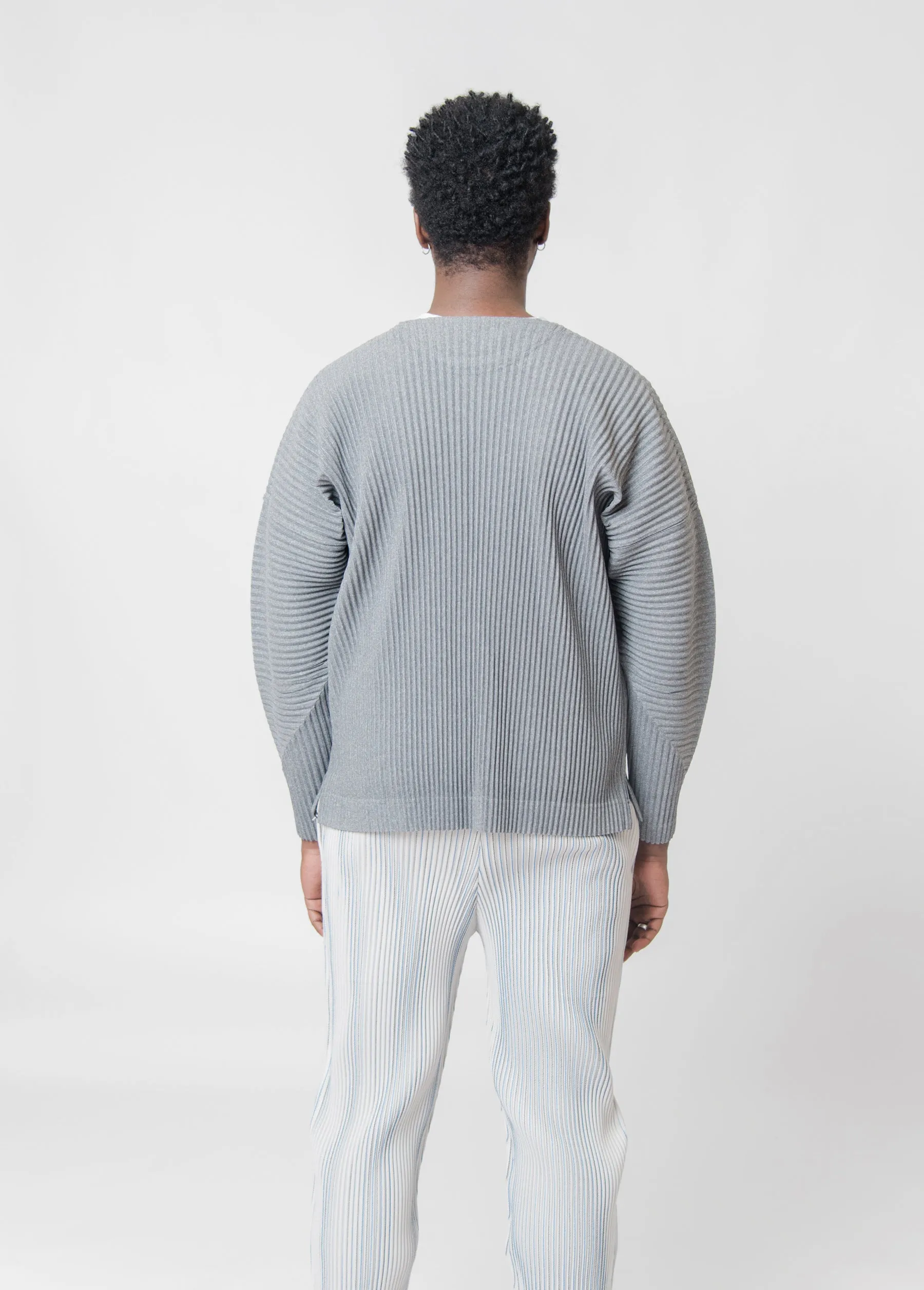 Colour Pleats Long Sleeve Grey JK171-12