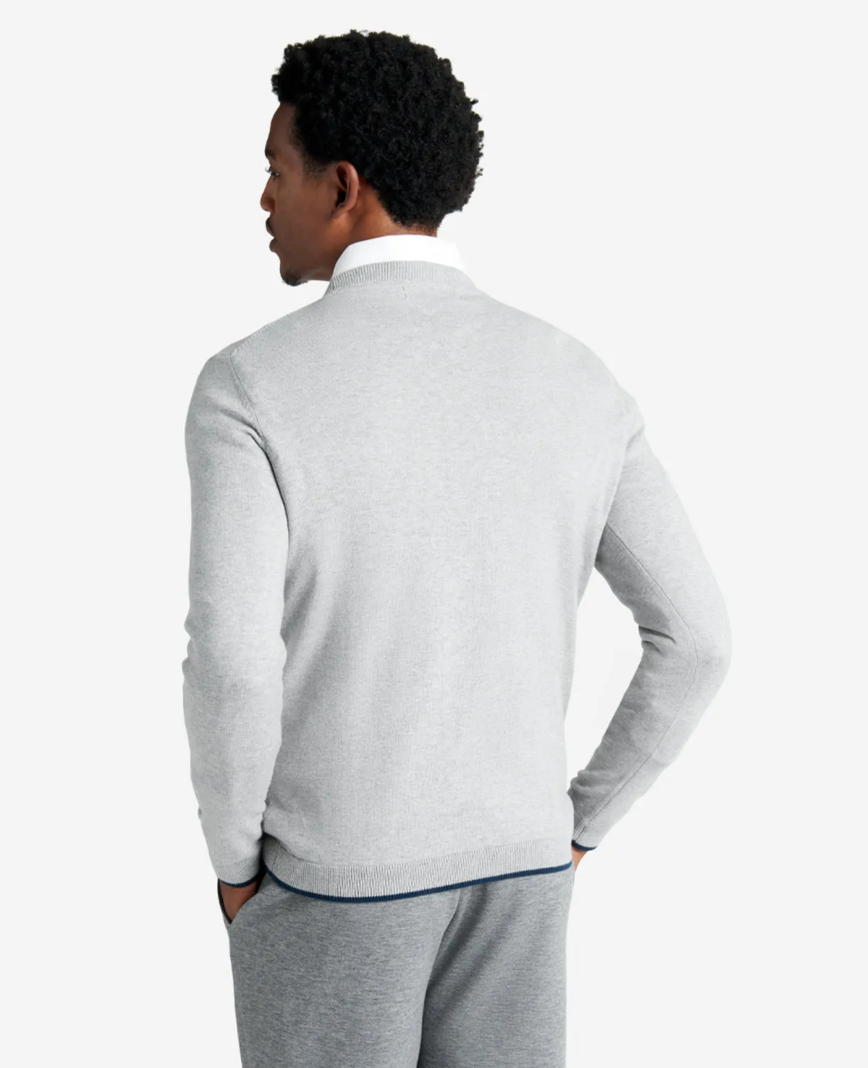 Crewneck Sweater with Tipping Detail