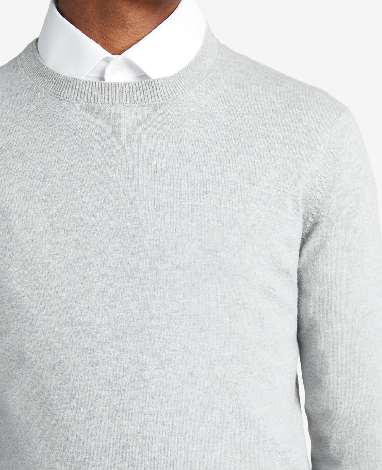 Crewneck Sweater with Tipping Detail
