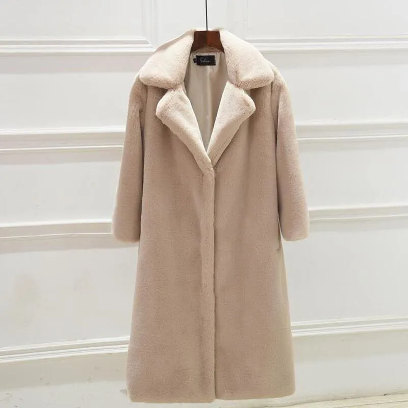 Daily Street Fashion Going out Winter Long Faux Fur Coat