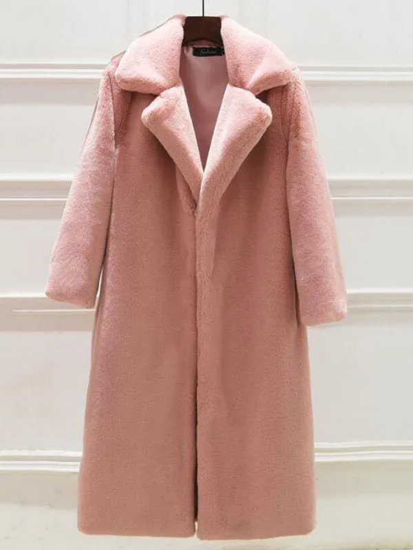 Daily Street Fashion Going out Winter Long Faux Fur Coat