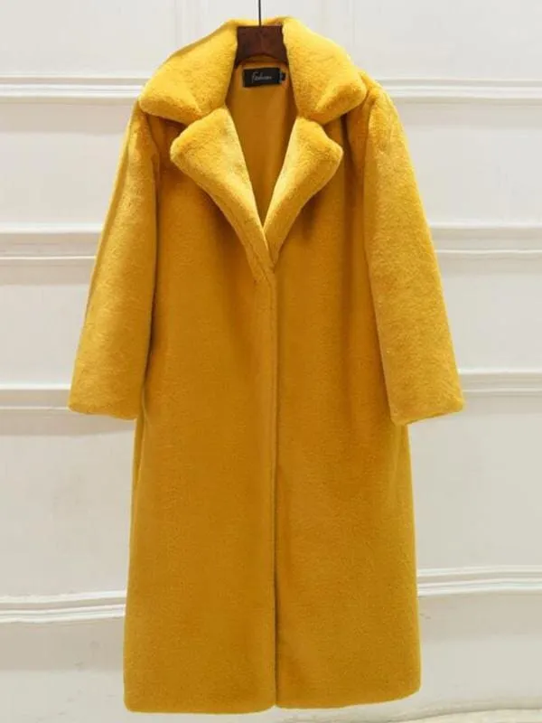 Daily Street Fashion Going out Winter Long Faux Fur Coat