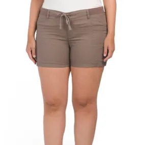 DASH Women's Plus High Rise Stretch Poplin Cargo Shorts